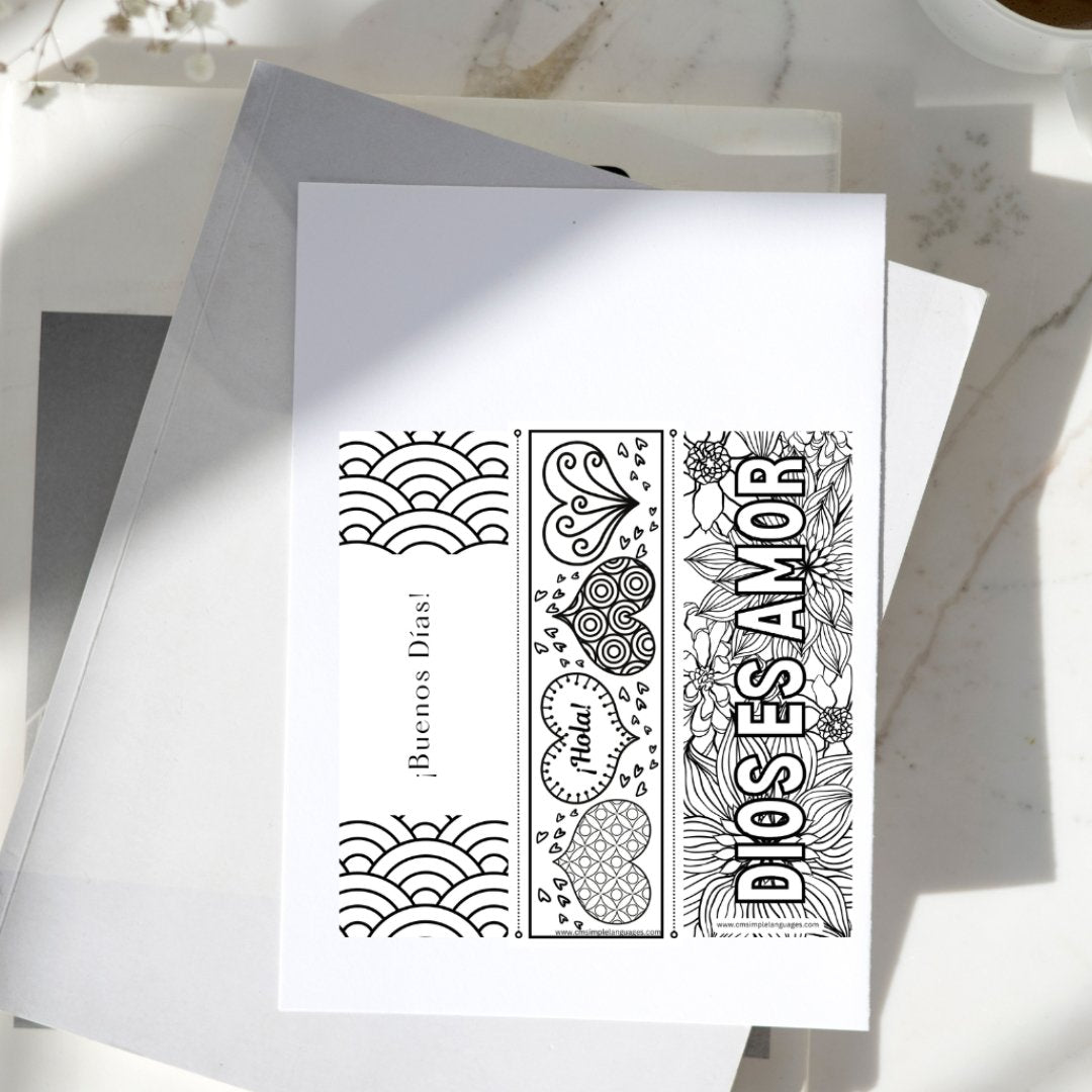 Spanish Coloring Bookmarks - Charlotte Mason Simple Spanish