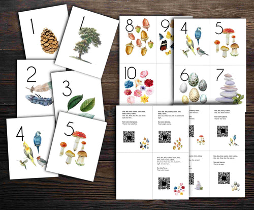 Counting In Nature Audio Cards 1-10 - Charlotte Mason Simple Spanish
