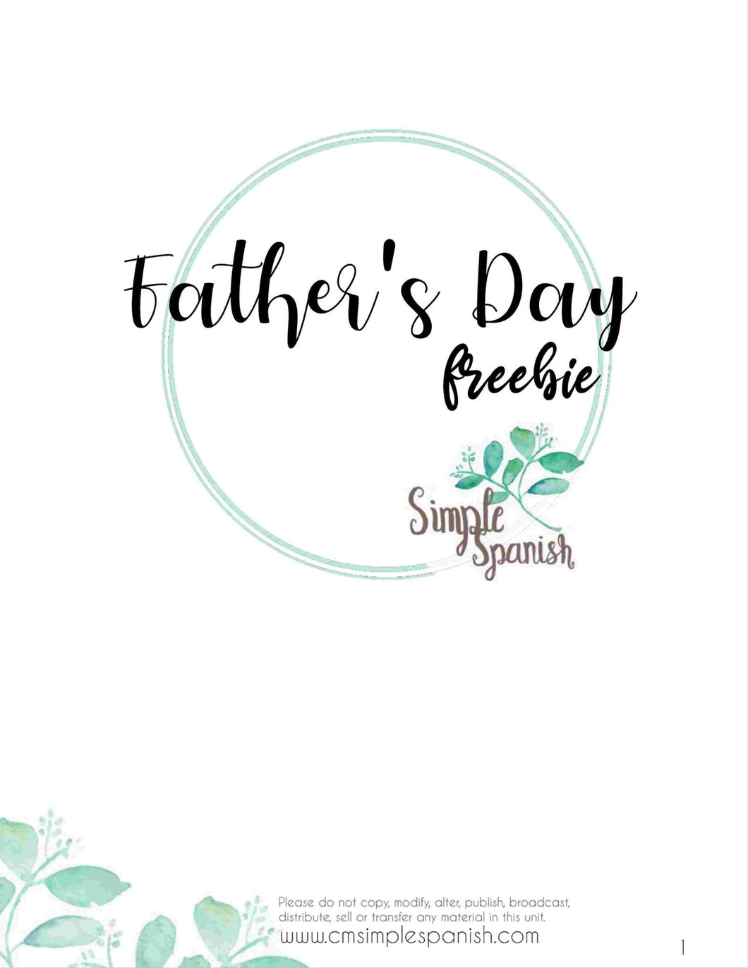 Father's Day Freebie - Charlotte Mason Simple Spanish